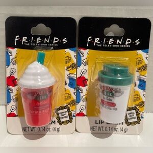 Friends Central Perk Lip Balm Set Strawberry Frappe & Vanilla Latte NWT